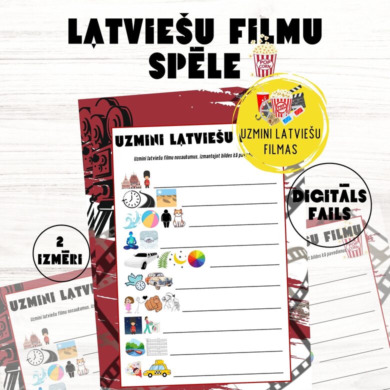 Latvijas spēle "Uzmini Latviešu Filmu", digitāls PDF fails